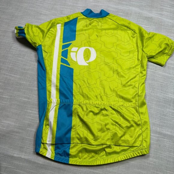 Pearl Izumi Mens Cycling Cycle Jersey Top Neon Green & Blue Size Small - Picture 6 of 6